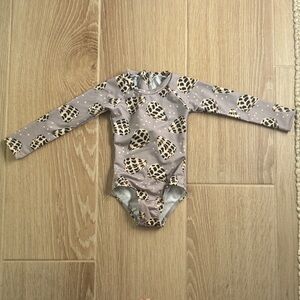 Hawaiian Cone shell Print Kids Swim One Piece